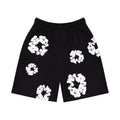 Short à fleurs - noir